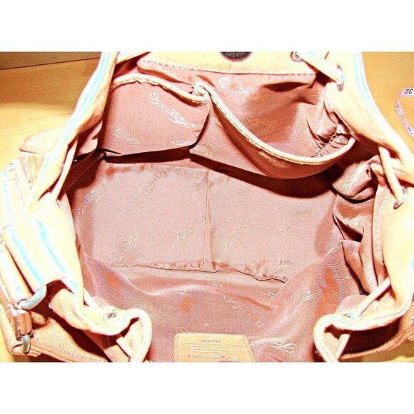 Fossil Womens Brown Leather Adjustable Strap Drawstring Shoulder Handbag Flaw - Picture 4 of 12